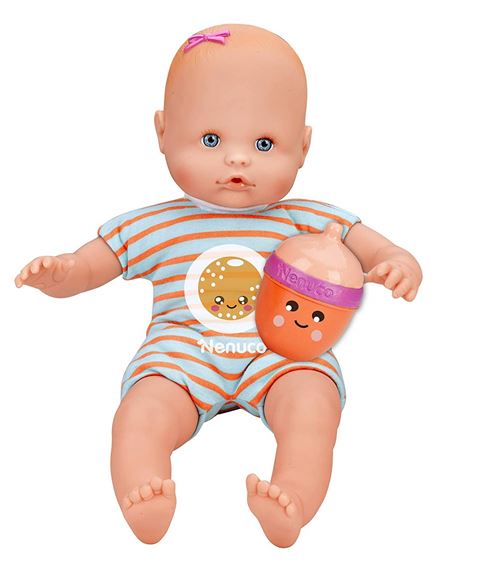 Nenuco Poupée avec hochet, biberon et pyjama (Famosa 700012087) Orange