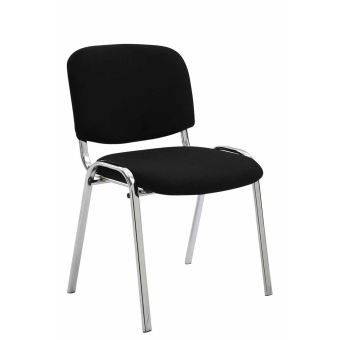 Chaise visiteur Ken support chromé tissu , Noir - 1