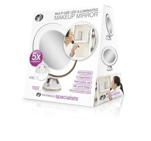 Rio beauty multi-usage éclairage led miroir de maquillage, blanc, 7 x 7 x 20 cm mmsu