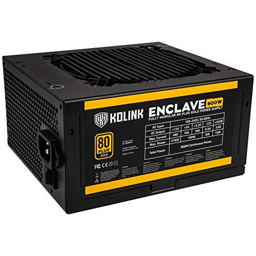 kolink kolink enclave 80 plus gold netzteil, modular - 600 watt noir