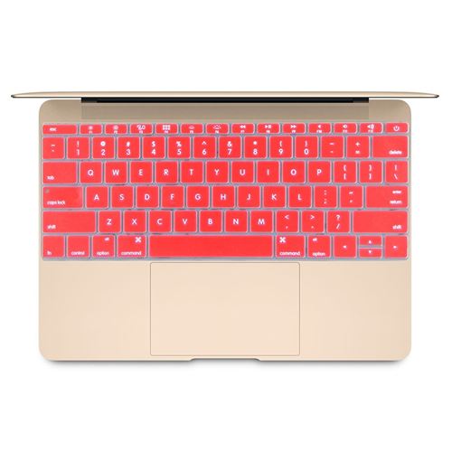 (#101) Soft 12 inch Silicone Keyboard Protective Cover Skin for new MacBook, American Version(Red)