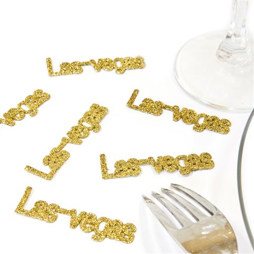 Lot de 60 Confettis de table thème Las vegas coloris Or - 5,5 x 1 cm