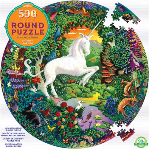 Puzzle 500p rond- le jardin de la licorne