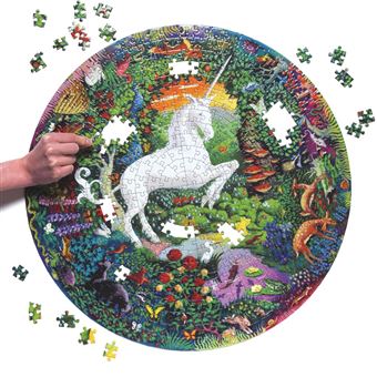 Puzzle Eeboo Le jardin de la licorne Rond 500 pièces