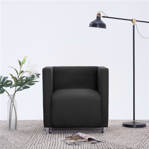 Fauteuil cube Noir Polyester