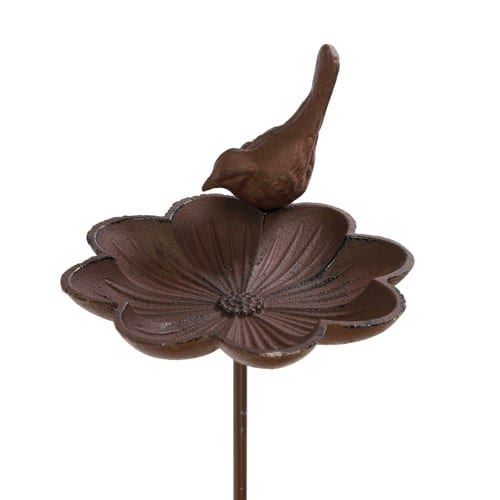 Comparer les prix de Abreuvoir en fonte à planter pour oiseaux du jardin Esschert Design Rouille