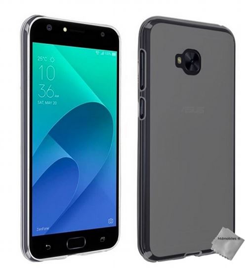 Housse etui coque pochette silicone gel fine pour asus zenfone 4 selfie pro zd552kl + verre trempe - gris