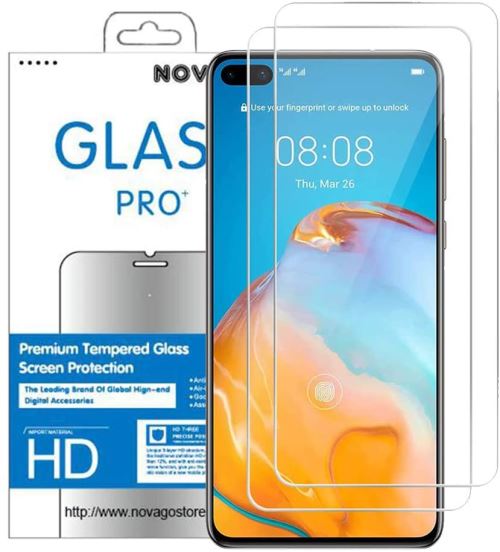 Nov@Go Film De Protection Vitre Verre Trempé Transparent Pour Huawei P40 [ Lot De 2 ] Novago®