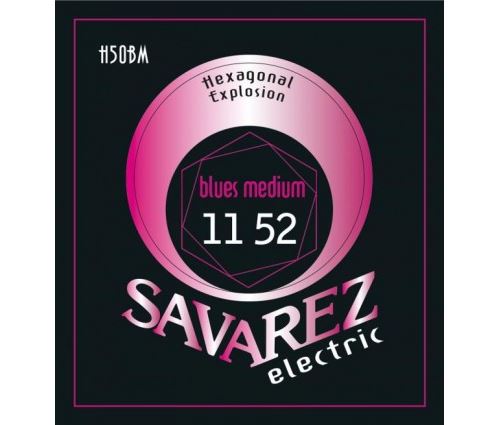 Savarez H50BM Electric Hexagonal explosion blues medium - jeu guitare électrique 11-52