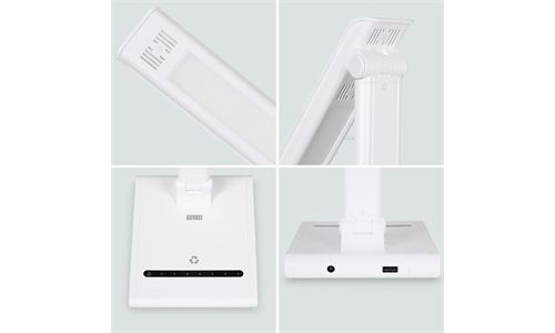 August LEC315 - Lampe Tactile à DEL 8W(A+) avec Luminosité Ajustable -3 Mode De Lumière et Minuterie de Mise en Veille 30min - Blanc