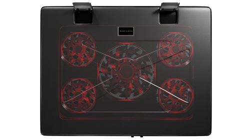 Base de refroidissement pour ordinateur portable Mars Gaming MNBC2, 17,35  , 5 ventilateurs, éclairage LED rouge, 2 USB 2.0