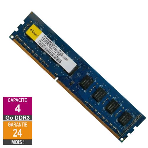 Barrette Mémoire 4Go Ram Ddr3 Elixir M2X4G64Cb8Hg5N-Dg Dimm Pc3-12800U