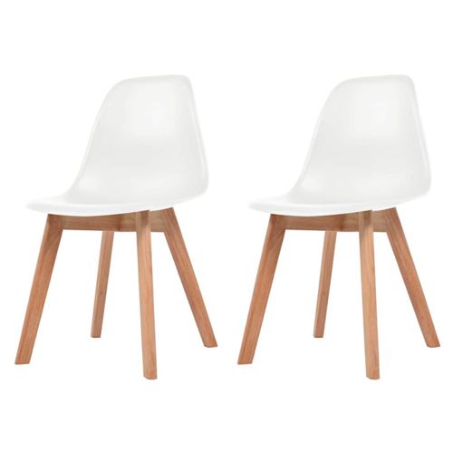 vidaXL Chaise de salle à manger 2 pcs Blanc