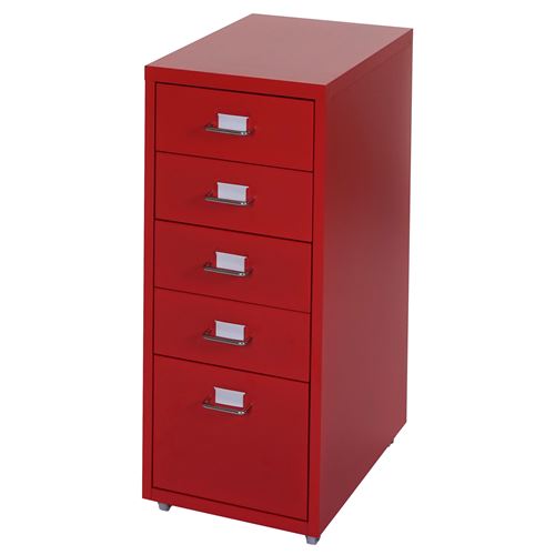 Caisson à roulettes Boston T851 69x28x44cm 5 tiroirs rouge