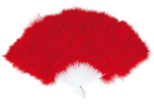 Éventail à plumes rouges (40 x 25 cm)