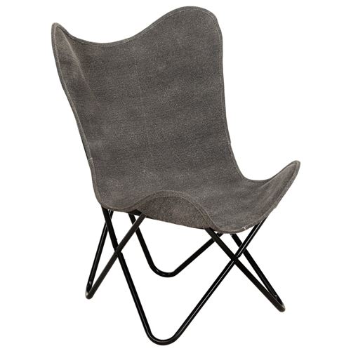 vidaXL Chaise papillon Anthracite Toile