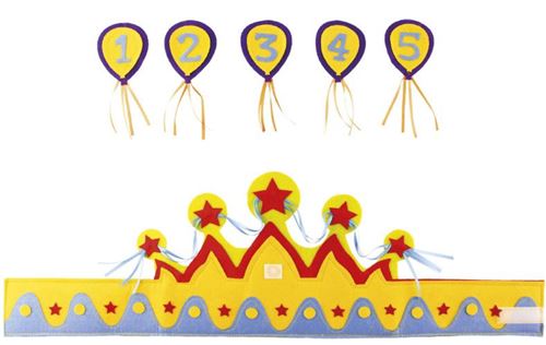 Folat Couronne Couronne Anniversaire avec chiffre 1–5 Couronne d'anniversaire enfants PARTY