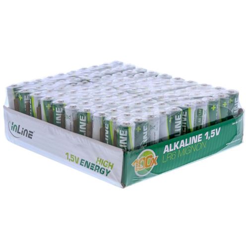 Pile alcaline haute énergie InLine®, Mignon (AA), plateau 100 pièces