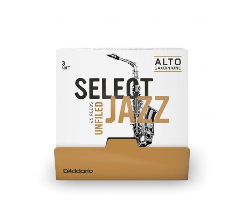 D'Addario RRS01ASX3S-B25 - Anches saxophone alto Select Jazz, américaine, force 3, boîte de 25