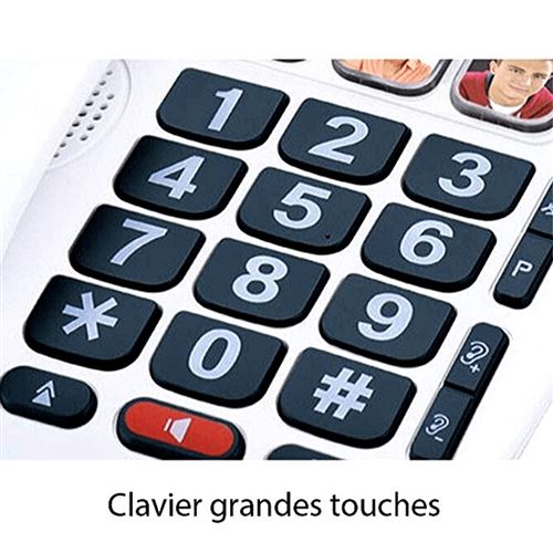 Zunate Téléphone Filaire, Téléphone Fixe à Gros Boutons pour Les
