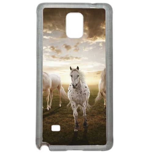 Coque Sunset Horses Compatible Samsung Galaxy Note 4 Transparent