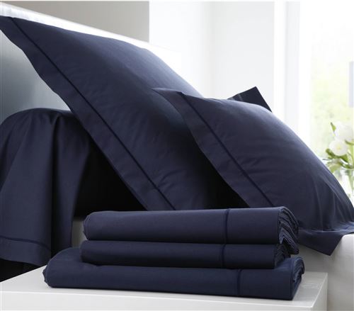 Taie d'oreiller Percale Easy BLANC DES VOSGES - Navy - 65 x 65 cm