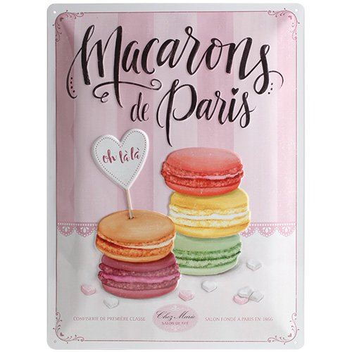 Nostalgic-Art Plaque Décorative 23221 Home and Country Macarons, 30 x 40 cm