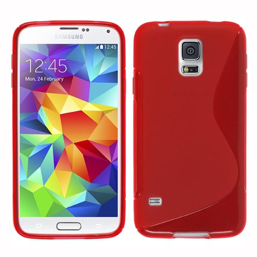 Coque S-Line TPU Gel Silicone souple pour Samsung Galaxy S5 V G900F/ S5 Plus/ Neo - ROUGE