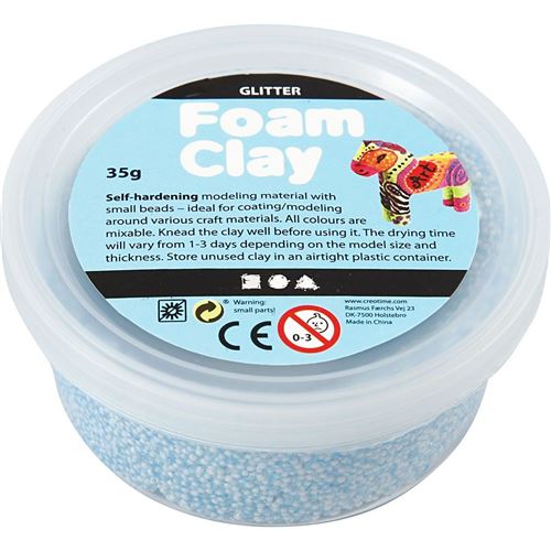 Foam Clay argile Glitter bleu clair 35 grammes (78865)