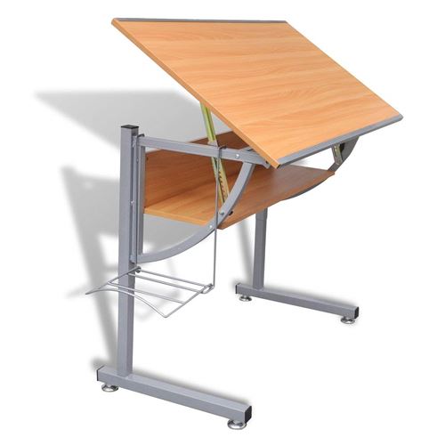 vidaXL Table À Dessin Avec Plateau Inclinable Et Hauteur Ajustable