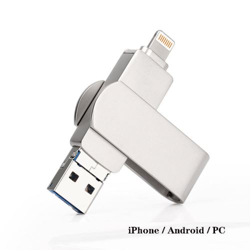 Clé USB 3 en 1 pour iPhone Android PC Stockage Externe USB 3.0