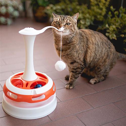 Jouet Pour Chats Tornado En Forme De Carrousel Interactif 2 Balles Incluses Avec Peluche Combinable Jouets Et Vetements Pour Chat Achat Prix Fnac
