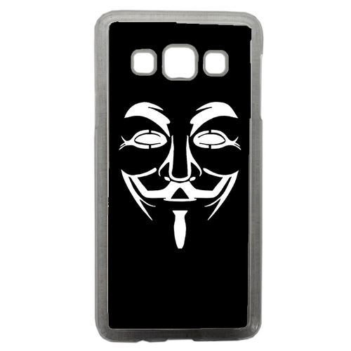 Coque Anonymous Noir Compatible Samsung Galaxy A3 Transparent