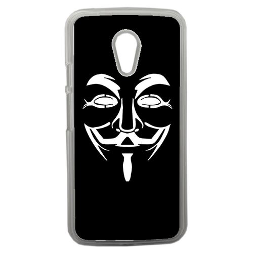 Coque Anonymous Noir Compatible Motorola Moto G2 Transparent