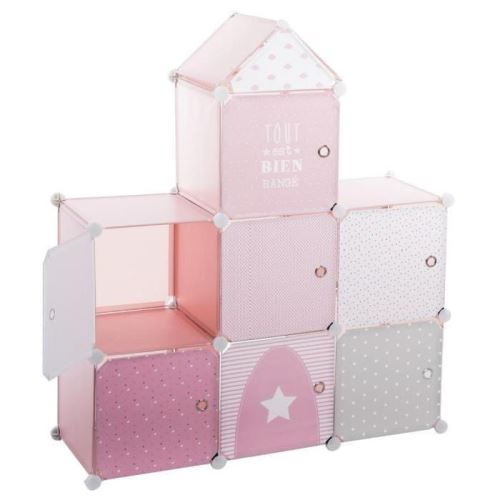 Meuble de rangement chateau rose