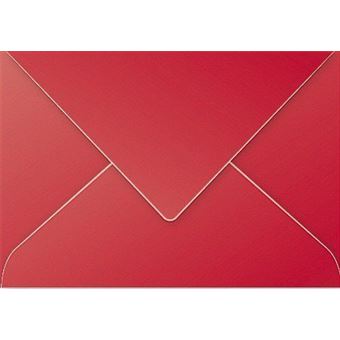 Clairefontaine Pollen Enveloppe couleur DL 110 x 220 mm 120g bande  auto-adhésive - Rouge cerise - boîte de 20 - Enveloppes sans fenêtre