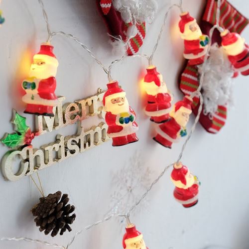 Guirlande Lumineuse 6M LED avec 40 LED Père Noël pour Noël Soirée Maison Jardin, Blanc Chaud [USB alimenté]