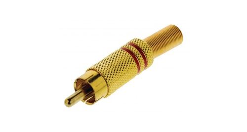 Valueline VGAP24900R Connecteur Rca Mâle Métal Or / Rouge