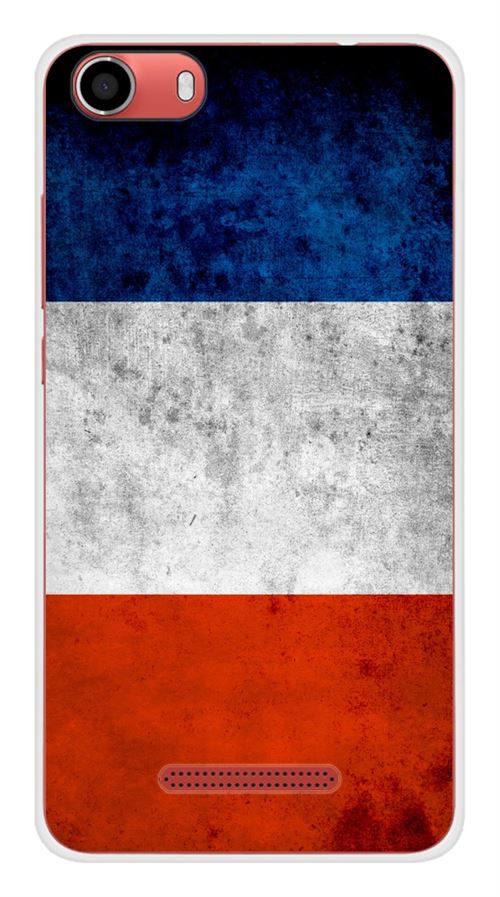 Coque en silicone imprimée compatible Wiko Lenny 2 Drapeau France