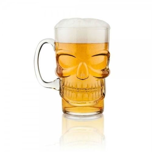 Verre &agrave; bi&egrave;re en forme de cr&acirc;ne