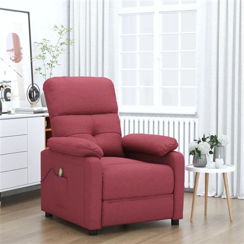 Vidaxl Rouge Fauteuil De Massage Bordeaux Tissu