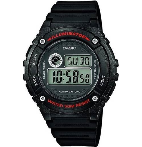 Montre Homme Casio Collection W-216H-1AVEF Bracelet En Résine Noire écran digital