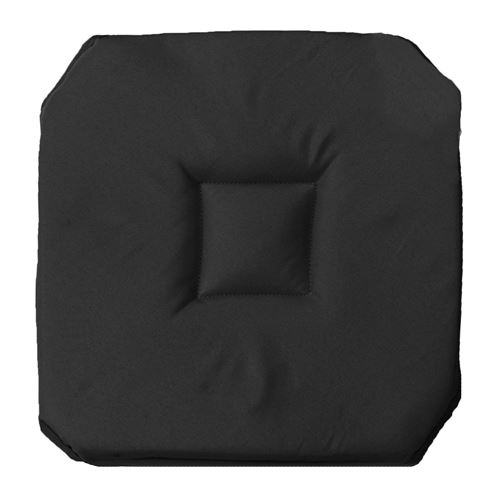 Galette 4 rabats 36 x 36 x 3.5 cm polyester uni essentiel Noir