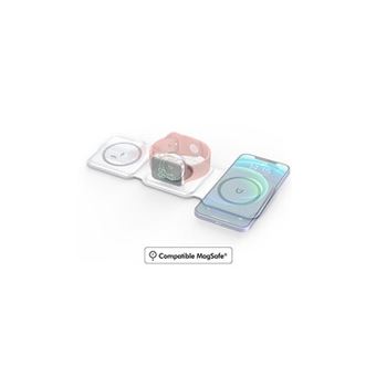 BIGBEN Connected Force Power - Plot de charge sans fil - 15 watt - Fast Charge (MagSafe) - blanc - pour Apple AirPods; AirPods Pro; iPhone 12, 13; Watch - 1