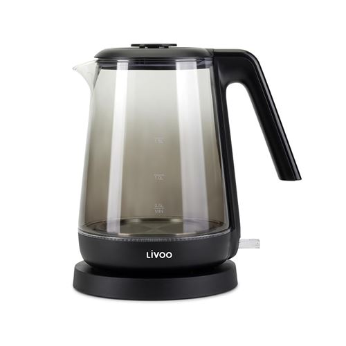 Non Communiqué Noire Bouilloire En Verre Livoo 1,7 L Design Moderne, Chauffe Rapide Et Fiable