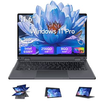 PC Portable 2-en-1 11.6" - VANWIN - Intel Pentium Gold 6500Y - 8 Go RAM - 256 Go SSD - Windows 11 Pro - Tactile 360° - 1