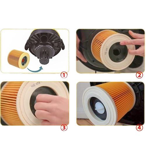 2 Filtres Cartouches Aspirateur Kärcher WD2 WD3 MV3 - Compatible 6.414-552.0, Lavables