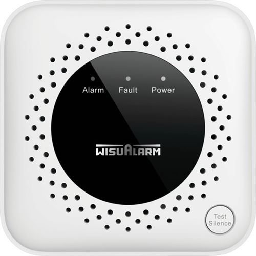 WisuAlarm GA40A Détecteur de gaz Gaz naturel - Fonction relais - 230V - Détecteur de gaz sur secteur - Alarme gaz - Détecteur