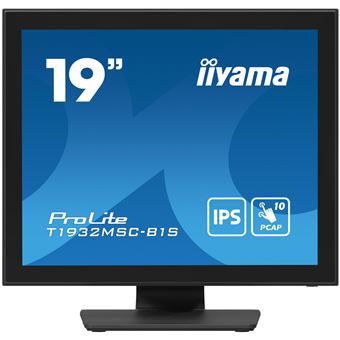 iiyama ProLite T1932MSC-B1S - Écran LCD - 19" - écran tactile - 1280 x 1024 - IPS - 250 cd/m² - 1000:1 - 14 ms - HDMI, VGA, DisplayPort - haut-parleurs - noir mat