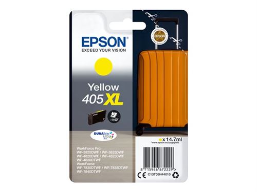 Epson 405XL - 14.7 ml - XL - jaune - original - blister - cartouche d'encre - pour WorkForce WF-7310, 7830, 7835, 7840; WorkForce Pro WF-3820, 3825, 4820, 4825, 4830, 7840